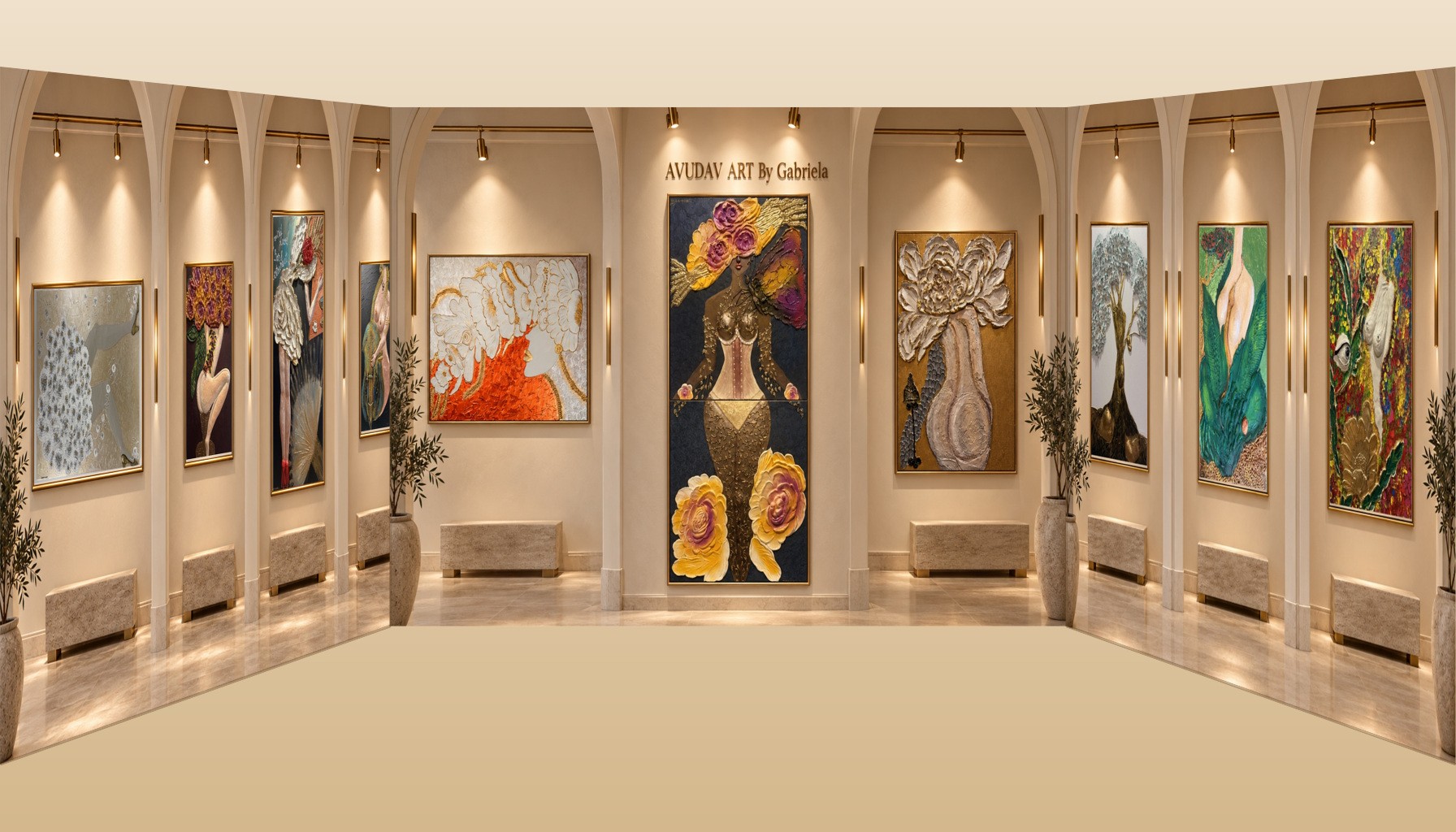 Galerie panoramică AVUDAV ART By Gabriela — colecția Woman of Love
